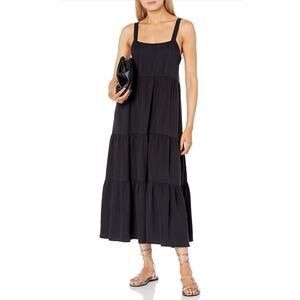 The Drop — Black Britt Tiered Maxi Tent Dress — NEW — Size Small
